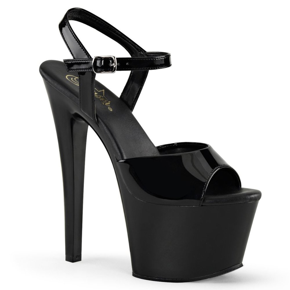 7" Black Strapped Platform